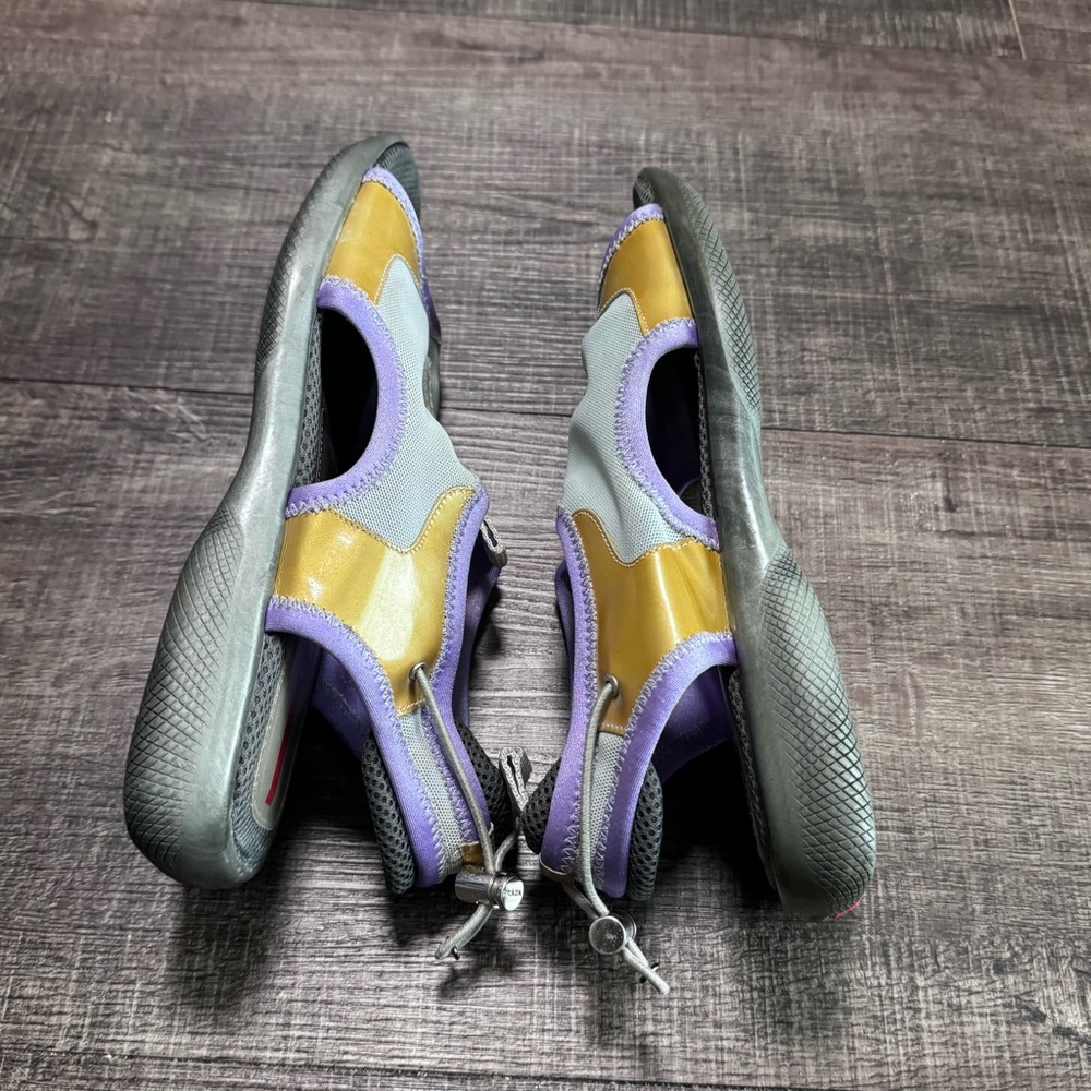 Prada Gray and Yellow Open-Toe Sandals - Picture 7 of 10